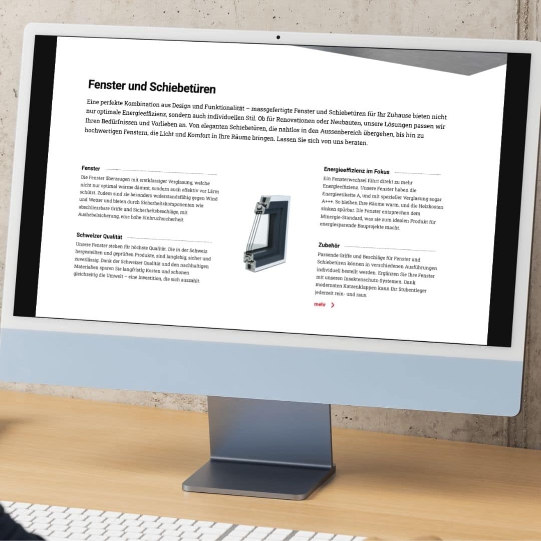 Die Website erhielt ein modernes Design, eine klare Seitenstruktur und SEO-optimierte Texte.
